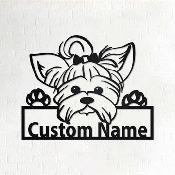 Custom Metal Sign, Yorkie Dog Metal Sign, Anniversary Gift, Dog House Sign, Dog Wall Art, Outdoor Sign, Home Decor Sign