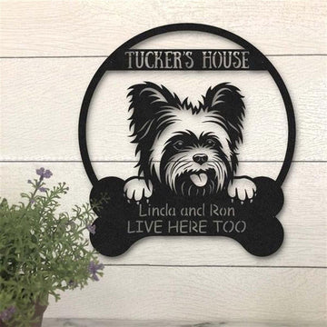 Custom Metal Sign, Yorkie Terrier Dog Lovers Metal Sign, Anniversary Gift, Dog House Sign, Dog Wall Art, Outdoor Sign, Home Decor Sign