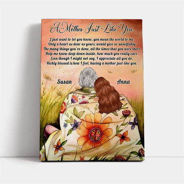 Custom Mother And Daughter Canvas, Mother's Day Canvas Art, Gift For Mom, Birthday Gift, Mother's Day Wall Art