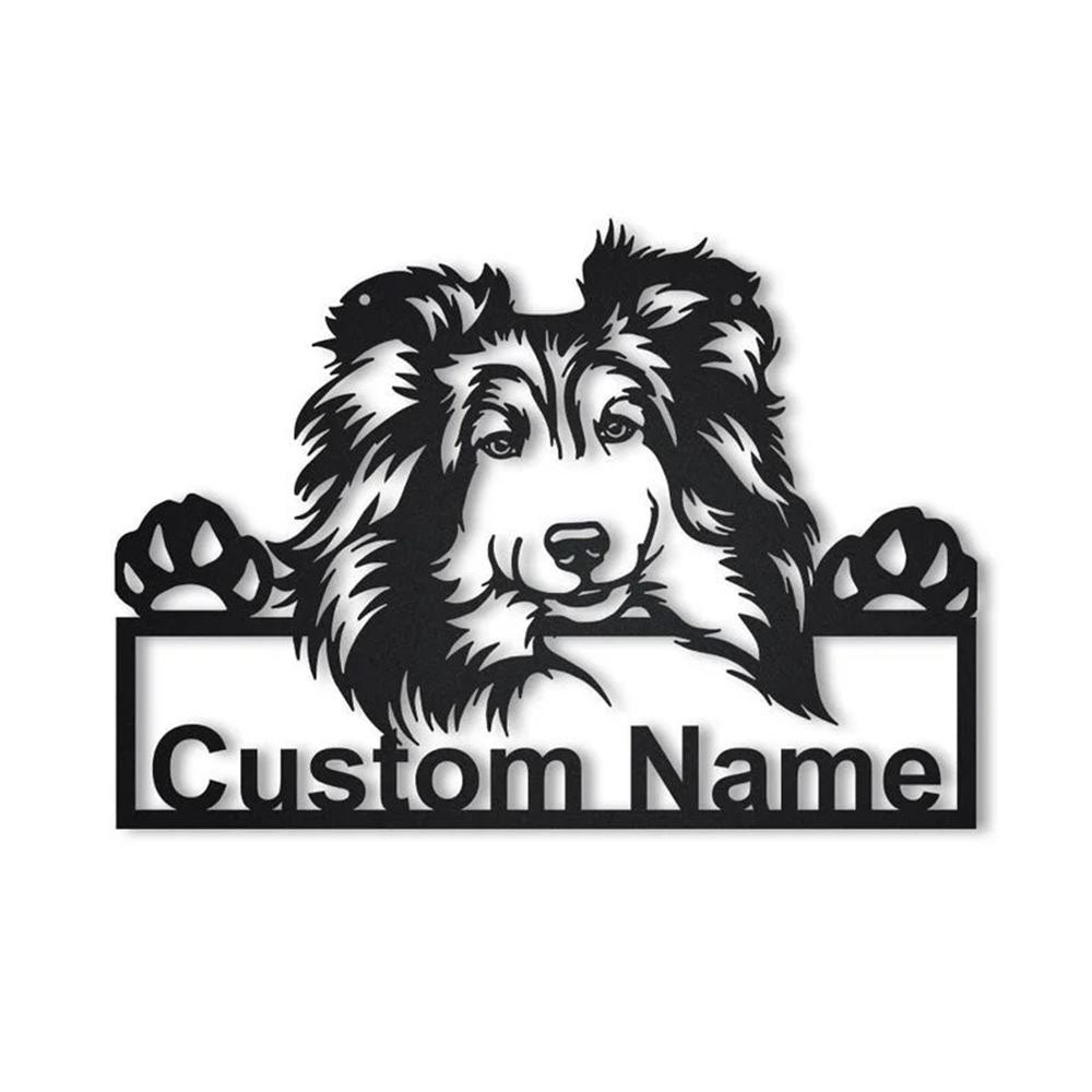 Custom Shetland Sheepdog Dog Metal Sign, Led Lights Shetland Sheepdog Dog Metal Sign, Dog Lover Gift, Dog Wall Sign, Home Decor Sign