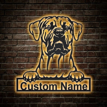 Custom Tosa Inu Dog Metal Sign, Led Lights Tosa Inu Sign, Dog Lover Gift, Dog Wall Sign, Home Decor Sign