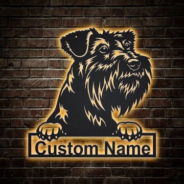 Custom Tsverkshnautser Dog Metal Sign, Led Lights Tsverkshnautser Sign, Dog Lover Gift, Dog Wall Sign, Home Decor Sign