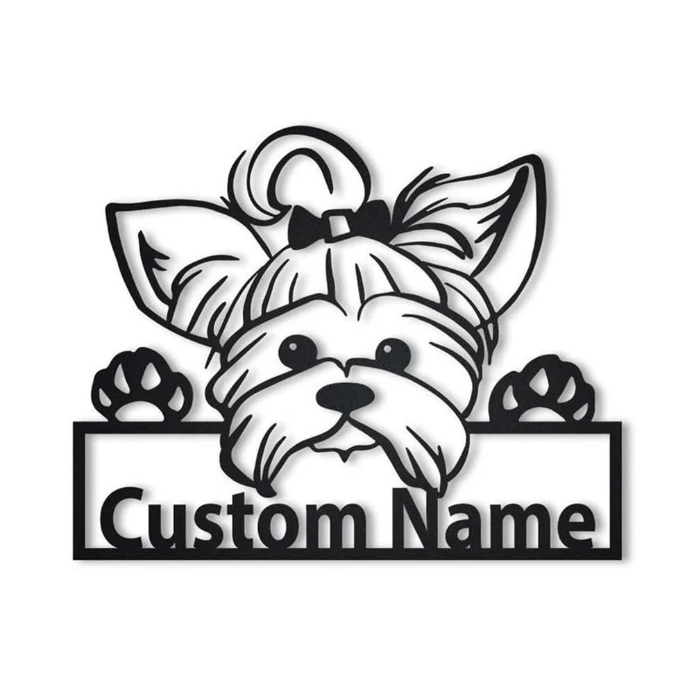 Custom Yorkie Dog Metal Sign, Led Lights Yorkie Dog Sign, Dog Lover Gift, Dog Wall Sign, Home Decor Sign