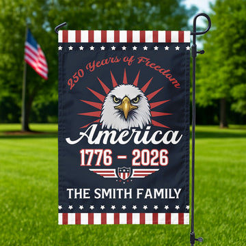Personalized Gift 250 Years Of Freem Patriotic Garden Flag
