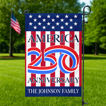America 250th Anniversary Personalized Garden Flag