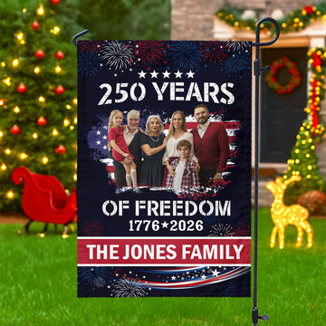 Custom Family Photo Celebrate 250 Years of America Garden Flag