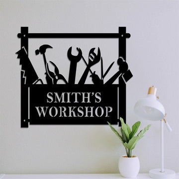 Dad's Workshop Metal Sign, Garage Sign, Workshed Sign, Metal Sign For Dad, Gifts For Him, Gifts For Dad, Gifts Man Cave Garage