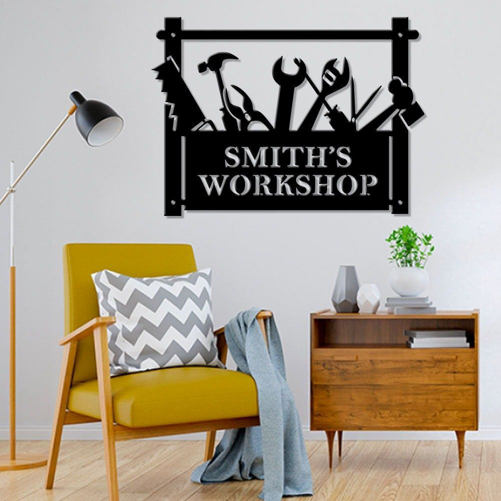 Dad's Workshop Metal Sign, Garage Sign, Workshed Sign, Metal Sign For Dad, Gifts For Him, Gifts For Dad, Gifts Man Cave Garage