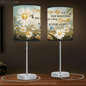 Daisy Flower - Every Day Is A New Beginning Christian Table Lamp Gift - Christian Bedroom Decor