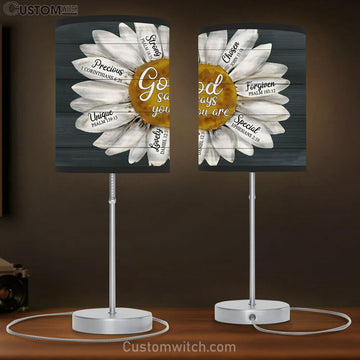 Daisy, Flower God says you are Table Lamp Gift - Bible Verse Table Lamp - Religious Bedroom Decor
