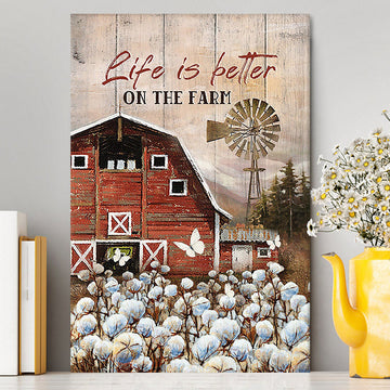 Dandelion Field Life Is Better On The Farm Canvas - Christian Wall Art - Religious Home Decor