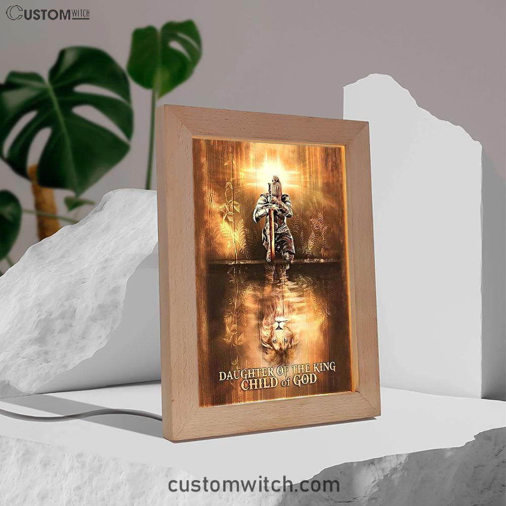 Daughter Of The King Child Of God Frame Lamp Art - Women Warriors Lion Frame Lamp Prints - Lion Frame Lamp Art