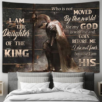Daughter Of The King Female Warrior Of God Tapestry Art - Christian Wall Art - Religious Wall Decor