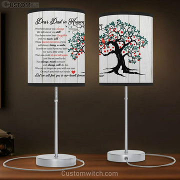 Dear Dad In Heaven Cardinal Tree Large Table Lamp Art - Christian Lamp Gift Home Decor - Religious Table Lamp Prints