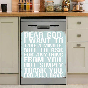 Dear God Simply Thank You For All I Have Dishwasher Cover, Christian Dishwasher Magnet Cover