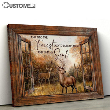 Deer Into The Forest I Go Canvas Prints - Religious Canvas Art - Christian Home Decor