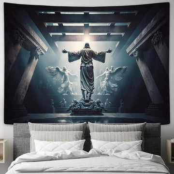 Divine Mercy Jesus Christ Christian Tapestry Pictures - Faith Art - Christian Tapestry Wall Art Decor