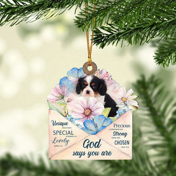 Dog Christmas Ornament, Cavalier King Charles Spaniel God Says You Ornament, Pet Christmas Ornaments