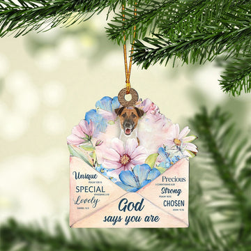Dog Christmas Ornament, Fox Terrier God Says You Ornament, Pet Christmas Ornaments
