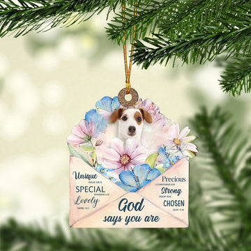 Dog Christmas Ornament, Jack Russell Terrier God Says You Ornament, Pet Christmas Ornaments
