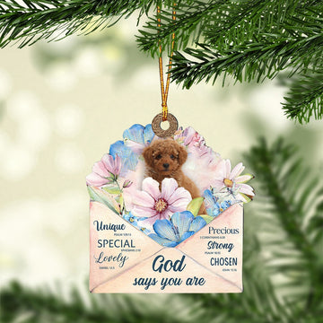 Dog Christmas Ornament, Toy Poodle God Says You Ornament, Pet Christmas Ornaments