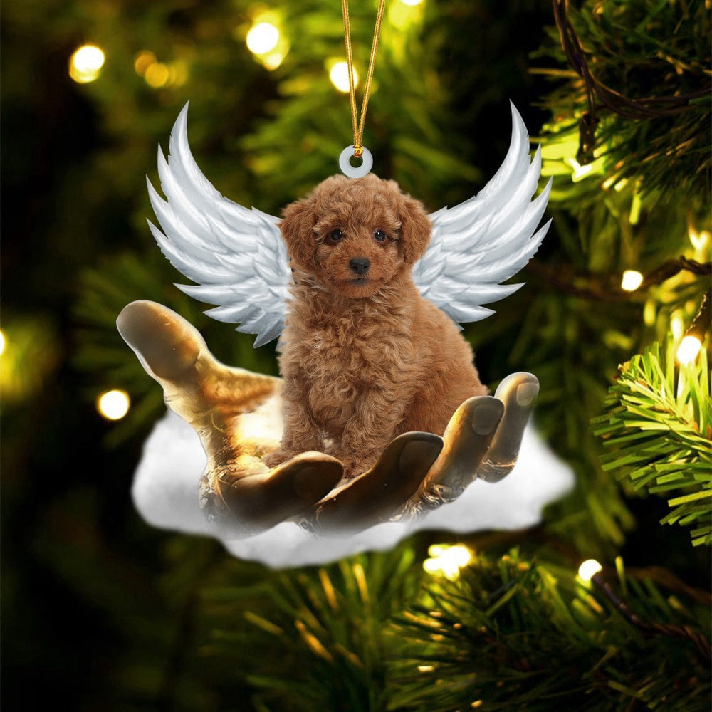 Dog Christmas Ornament, Toy Poodle On The Hands Of Jesus Ornament, Pet Christmas Ornaments