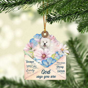 Dog Christmas Ornament, West Highland White Terrier God Says You Ornament, Pet Christmas Ornaments