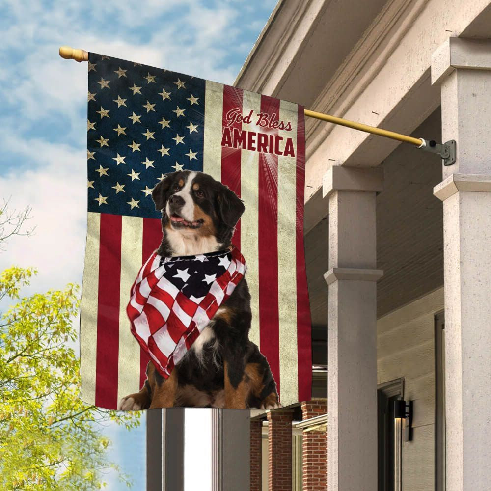 Dog Garden Flags, Bernese Mountain Dog God Bless House Flag, Dog Flags For House, Dog Owner Gift
