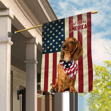Dog Garden Flags, Dachshund God Bless House Flag, Dog Flags For House, Dog Owner Gift