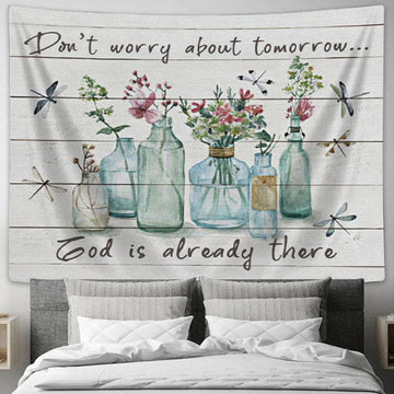 Don&#39;t Worry About Tomorrow Tapestry Wall Art - Christian Wall Decor