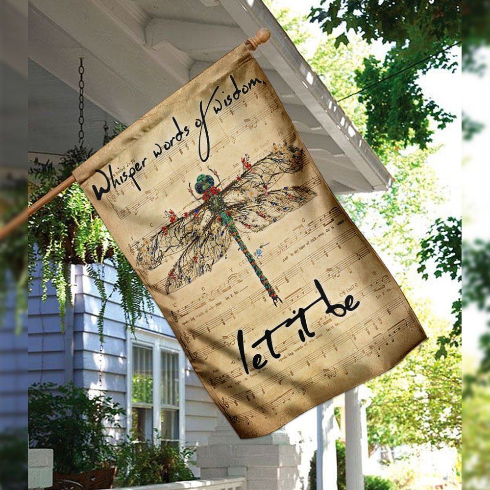 Dragonfly Whisper Words Of Wisdom Let It Be Flag, Religious House Flags, Christian Flag, Scripture Flag, Garden Banner