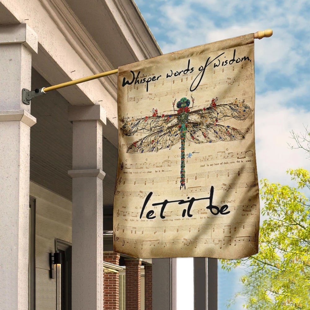 Dragonfly Whisper Words Of Wisdom Let It Be Flag, Religious House Flags, Christian Flag, Scripture Flag, Garden Banner
