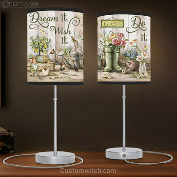Dream It Wish It Do It Flower Large Table Lamp Art - Christian Lamp Gift Home Decor - Religious Table Lamp Prints