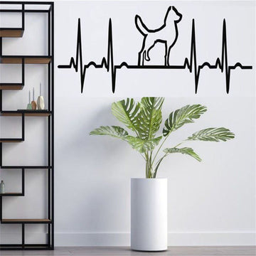 Ekg Dog Metal Sign, Anniversary Gift, Dog Wall Decor, Dog Wall Art, Home Decor Sign