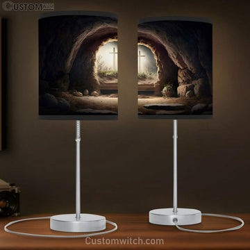 Empty Tomb Jesus Christ Easter Table Lamp Pictures - Faith Art - Christian Table Lamp Gift Decor