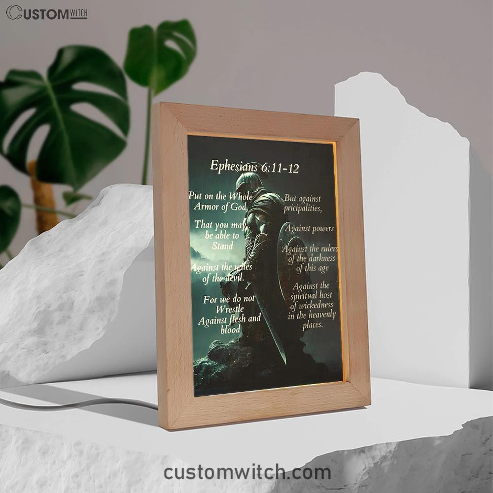 Ephesians 611 The Whole Armor Of God Frame Lamp Art - Christian Home Decor - Religious Art