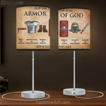 Ephesians 6 10 18 Put On The Full Armor Of God Table Lamp Art - Christian Lamp Gift - Religious Wall Decor