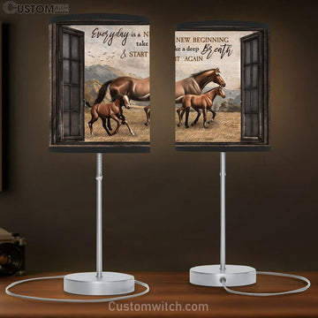 Everyday Is A New Beginning Horses Table Lamp Prints - Christian Lamp Gift - Religious Home Decor