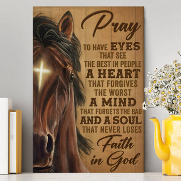 Faith In God Stunning Horse Canvas Wall Art - Christian Wall Art Decor - Religious Canvas Prints