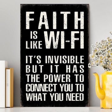 Faith Is Like Wifi Canvas Wall Art - Christian Canvas Wall Art Decor