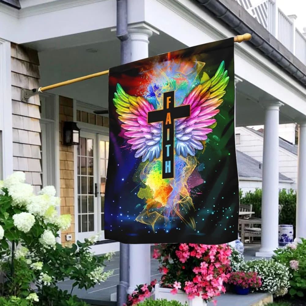 Faith In Jesus Christ Flag, Outdoor Christian House Flag, Christian Flag, Scripture Flag, Garden Banner