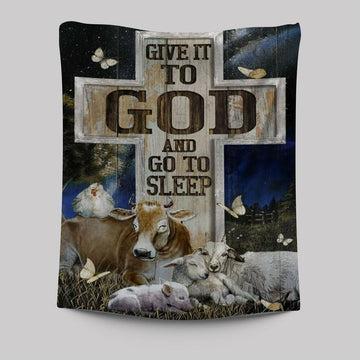 Farm Cattle, Night Sleep, Star Sky, Give It To God And Go To Sleep Tapestry