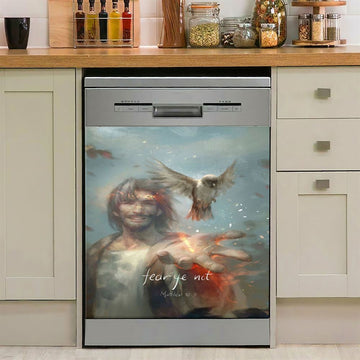 Fear Ye Not Dishwasher Cover, Jesus Christ Dishwasher Magnet Cover, Christian Kitchen Decor