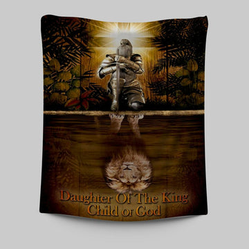 Female Warrior Daughter Of A King Child Of God Tapestry Wall Art - Christian Tapestries Prints - Religious Wall Decor