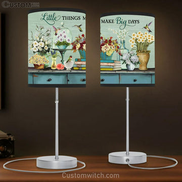 Flower Vase Little Things Make Big Days Large Table Lamp Art - Christian Lamp Gift Home Decor - Religious Table Lamp Prints