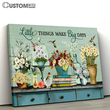 Flower Vase Little Things Make Big Days Large Canvas Art - Christian Wall Art Home Decor - Religious Canvas Prints