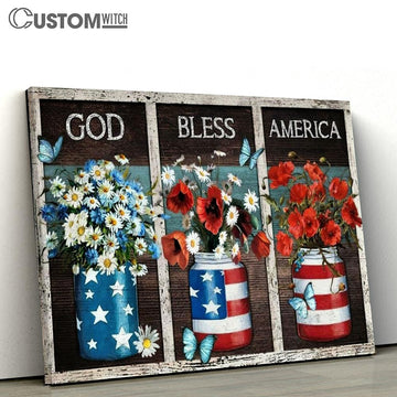 Flower Vases God Bless America Canvas Poster