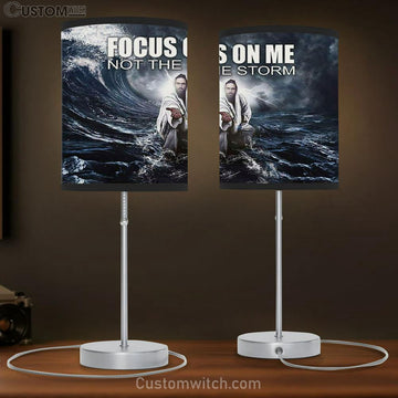 Focus On Me Not The Storm Christian Lamp Gift - Jesus Reaching Hand Table Lamp - Christian Bedroom Decor