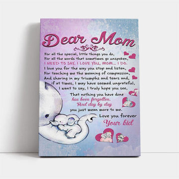 For All The Special Elephant Canvas, Mother's Day Canvas Art, Gift For Mom, Birthday Gift, Mother's Day Wall Art
