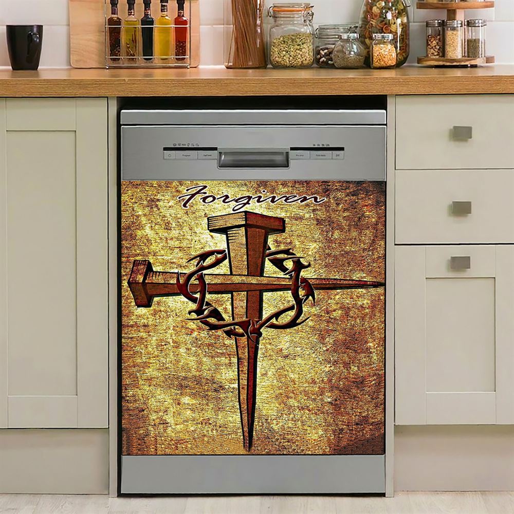 For Given Cross Dishwasher Cover, Christian Dishwasher Magnet Cover, Religious Kitchen Decor